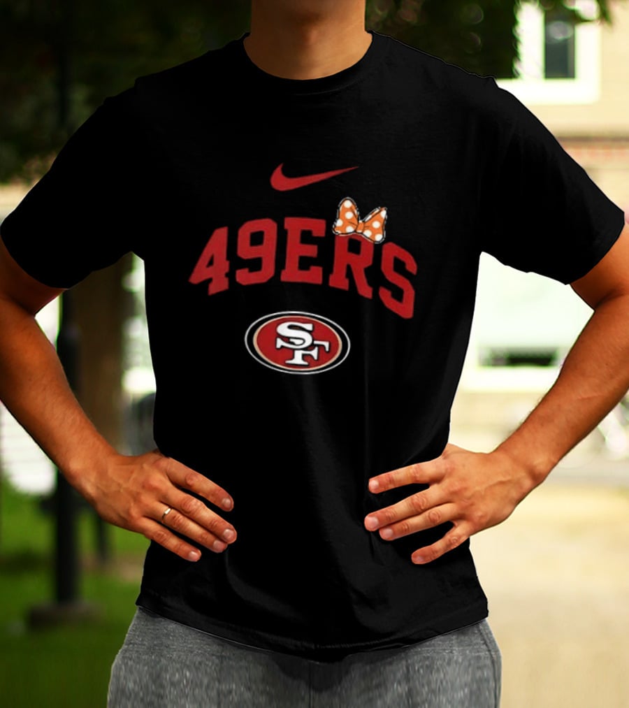 Nike San Francisco 49ers Fa Boo Lous Boos SF Football Bow Halloween T-Shirt