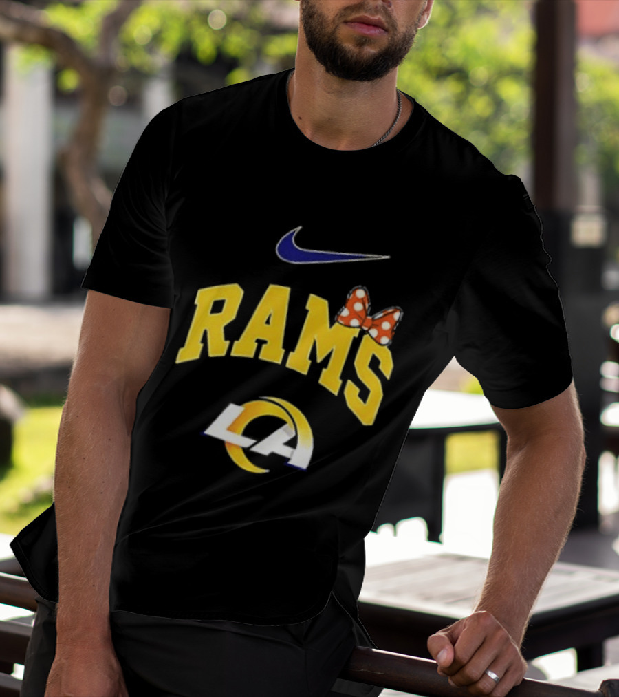 Los Angeles Rams Boo To You Fa Boo Lous Rugby Nike LA Bow T-Shirt