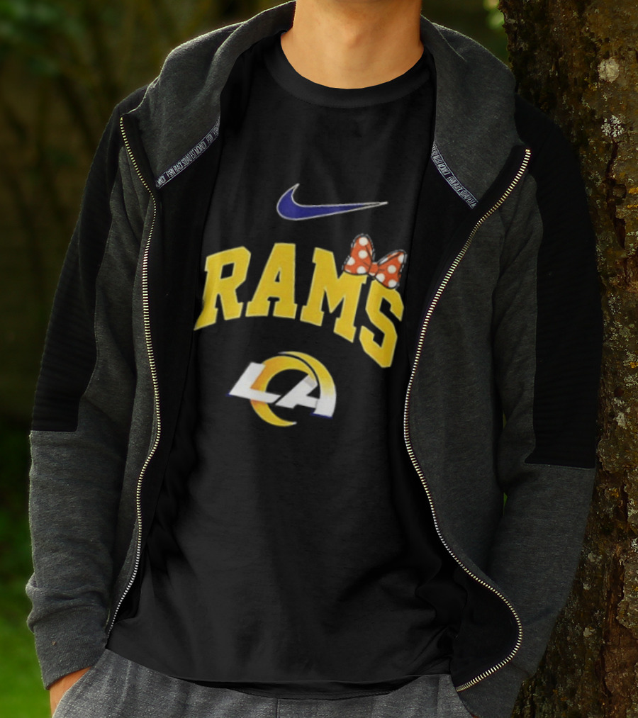 Los Angeles Rams Boo To You Fa Boo Lous Rugby Nike LA Bow T-Shirt
