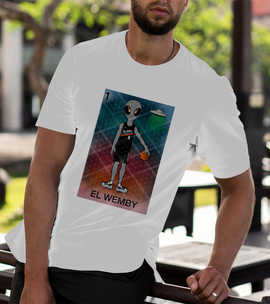 El Wemby Lotería Card Alien Victor Wembanyama San Antonio Spurs Basketball NBA 2026 T-Shirt