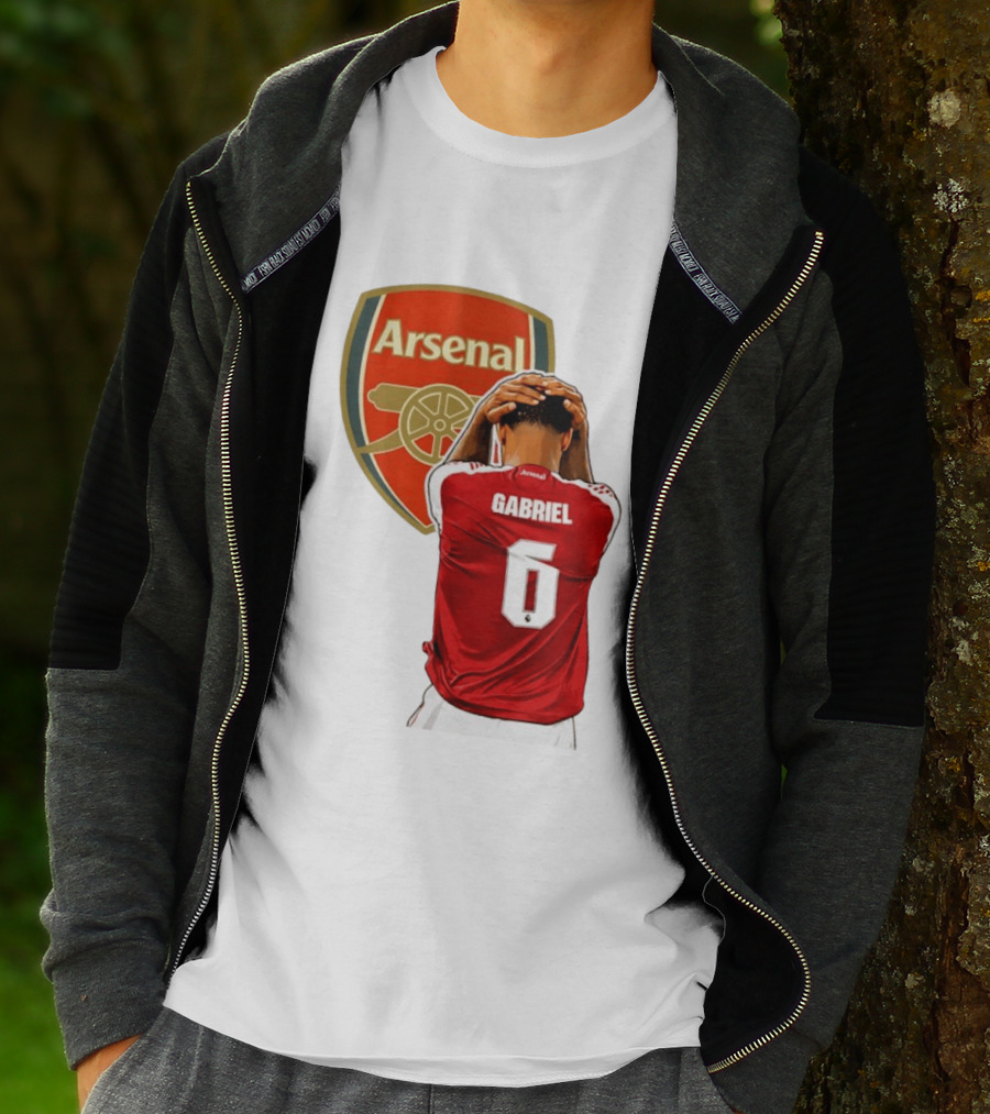 Gabriel Magalhaes Arsenal Jersey Number 6 Premier League T-Shirt