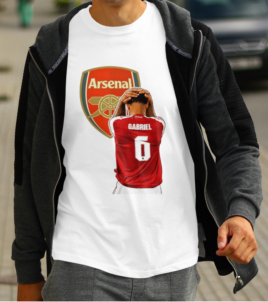 Gabriel Magalhaes Arsenal Jersey Number 6 Premier League T-Shirt