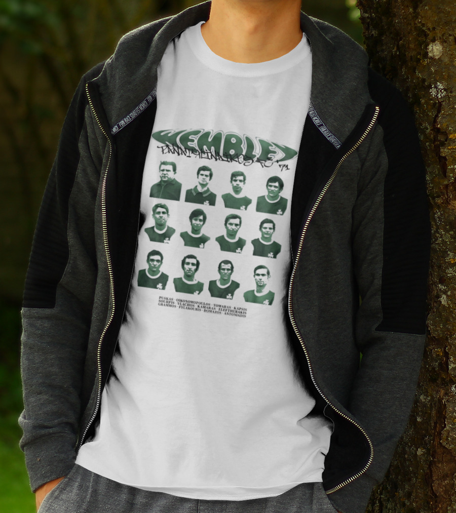 Panathinaikos FC 1971 Team Wembley Kemble Players T-Shirt