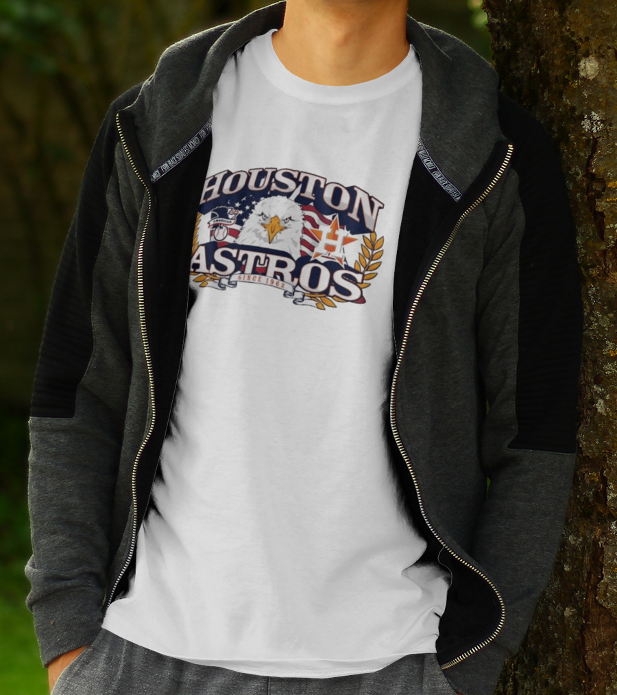 Houston Astros Americana Eagle Since 1962 Patriotic Baseball Fan Gear T-Shirt