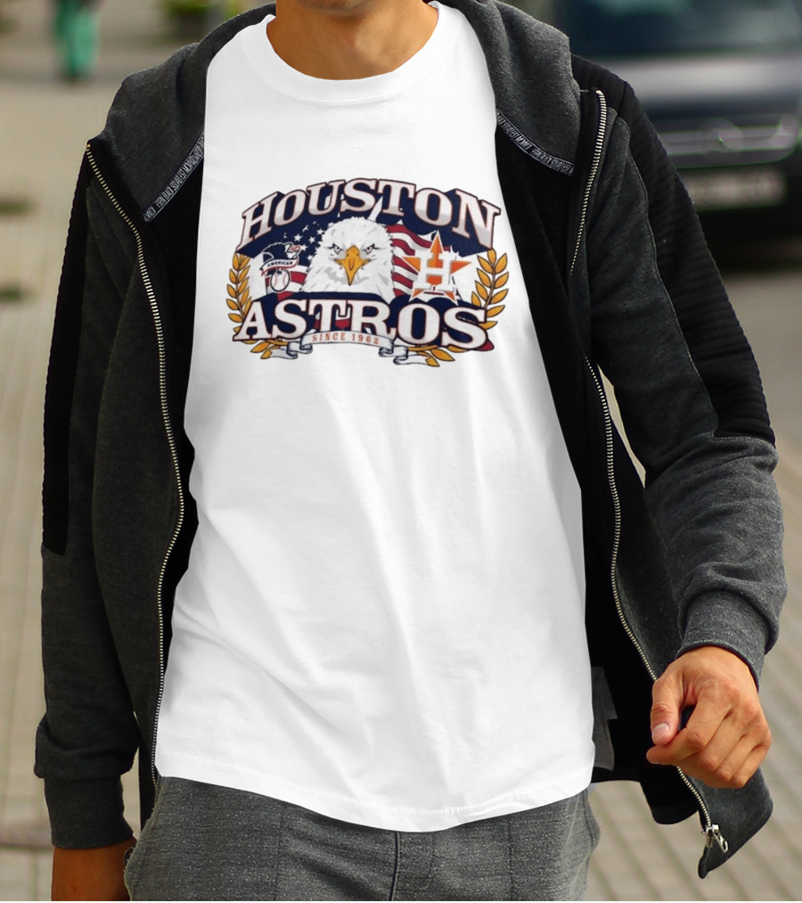 Houston Astros Americana Eagle Since 1962 Patriotic Baseball Fan Gear T-Shirt