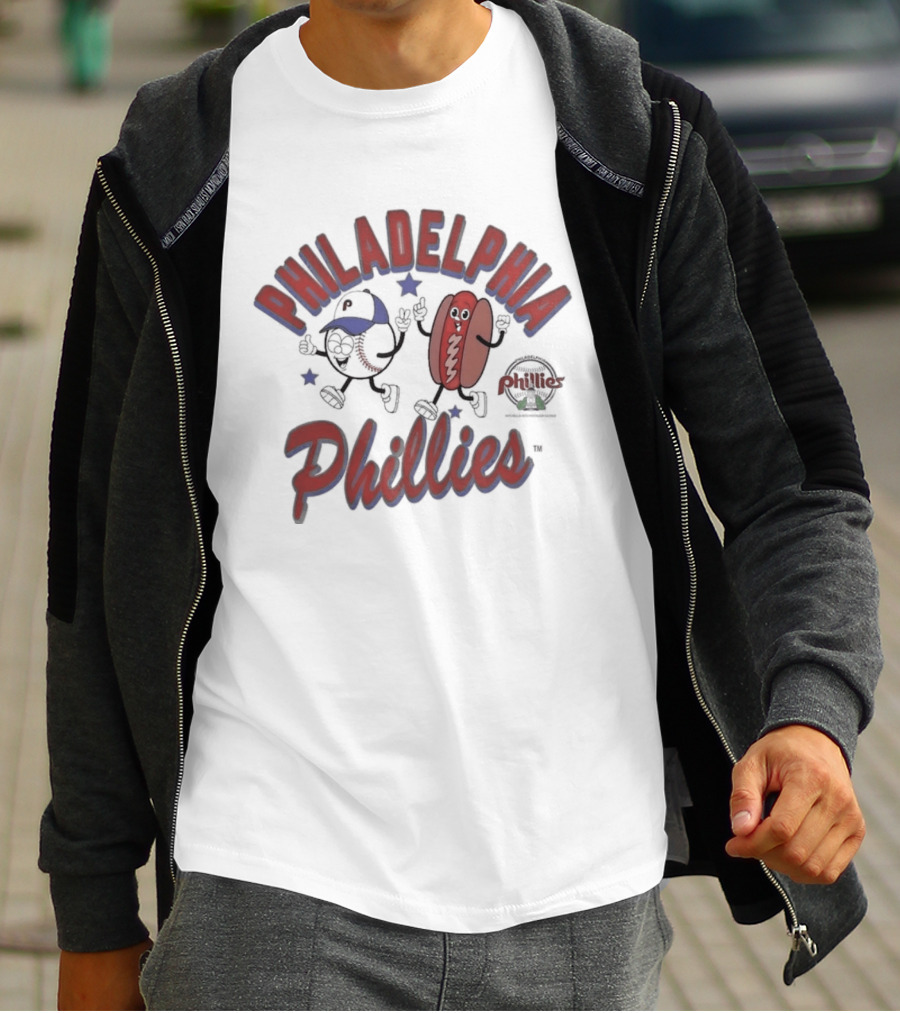 Philadelphia Phillies Baseball Hot Dog Snack Mitchell & Ness Preschool T-Shirt