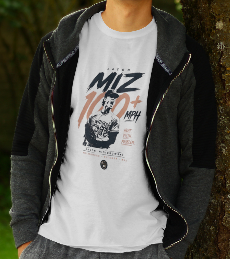Jacob Misiorowski MIZ 100 Plus MPH Heat Milwaukee Filth Problem Baseball T-Shirt
