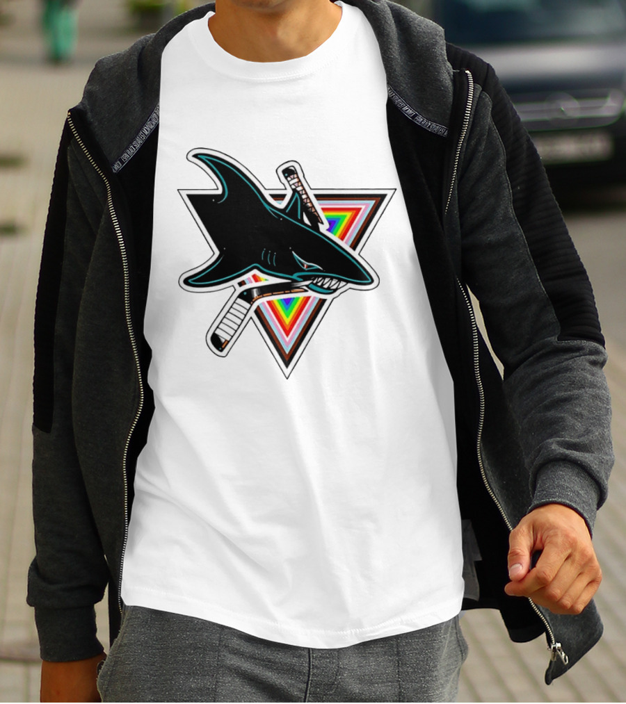 San Jose Sharks Pride NHL Rainbow Ice Hockey Team T-Shirt