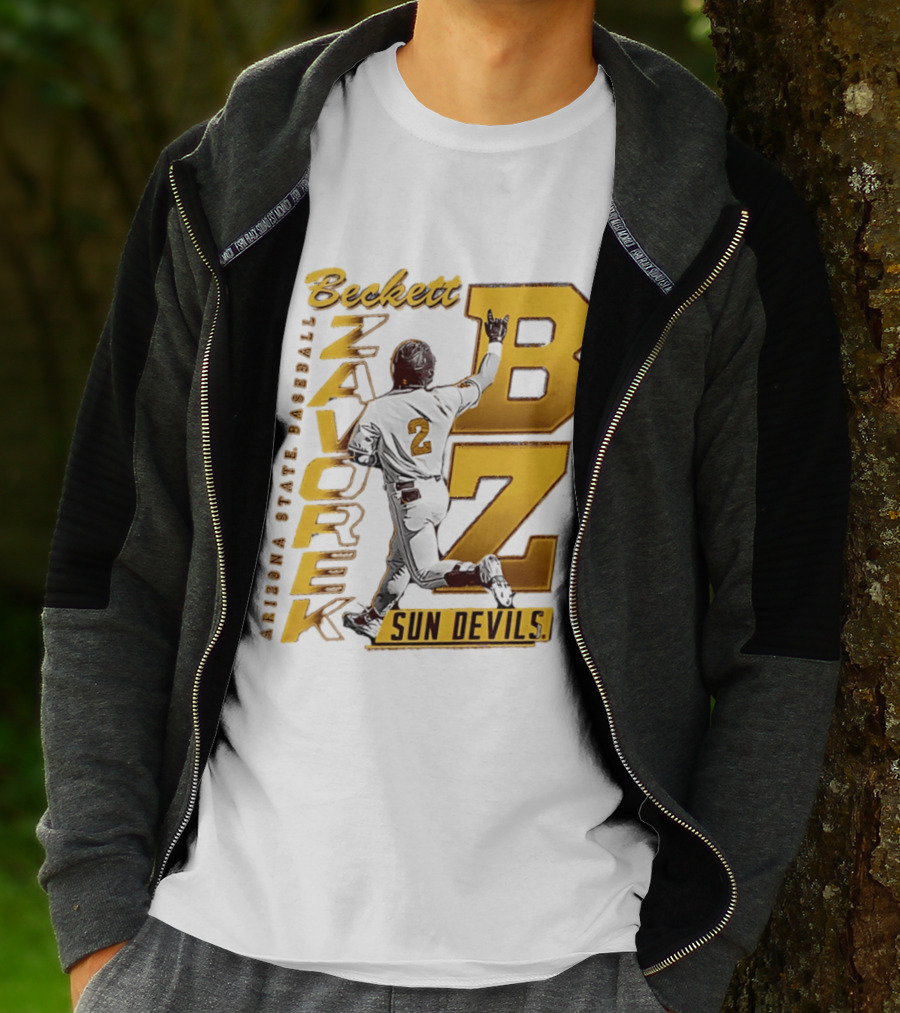 Beckett Zavorke Arizona State Baseball Sun Devils BZ Number 2 T-Shirt