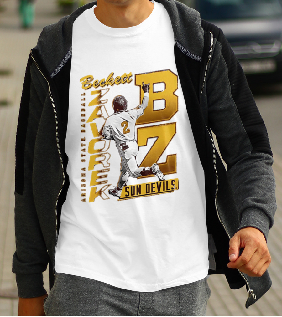 Beckett Zavorke Arizona State Baseball Sun Devils BZ Number 2 T-Shirt