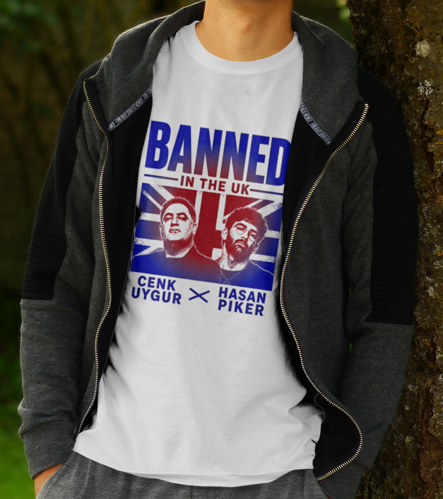 Banned In The UK Cenk Uygur Hasan Piker Union Jack T-Shirt