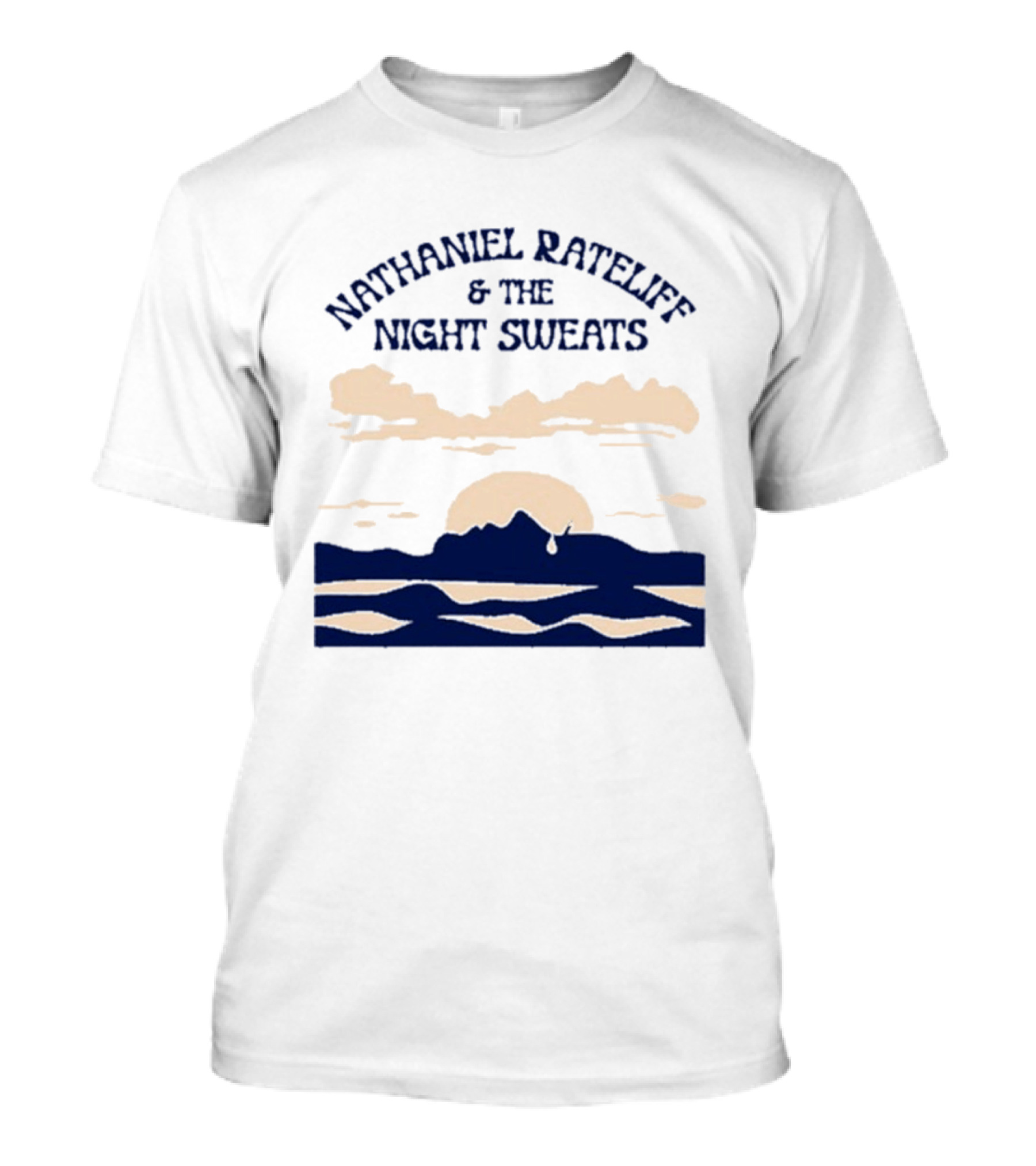Nathaniel Rateliff & The Night Sweats Sunset Clouds And Mountain River Scene T-Shirt