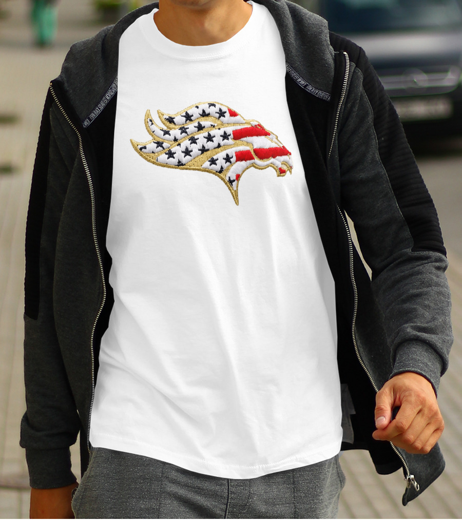 Broncos America 250th Stars And Stripes Embroidered Patch T-Shirt