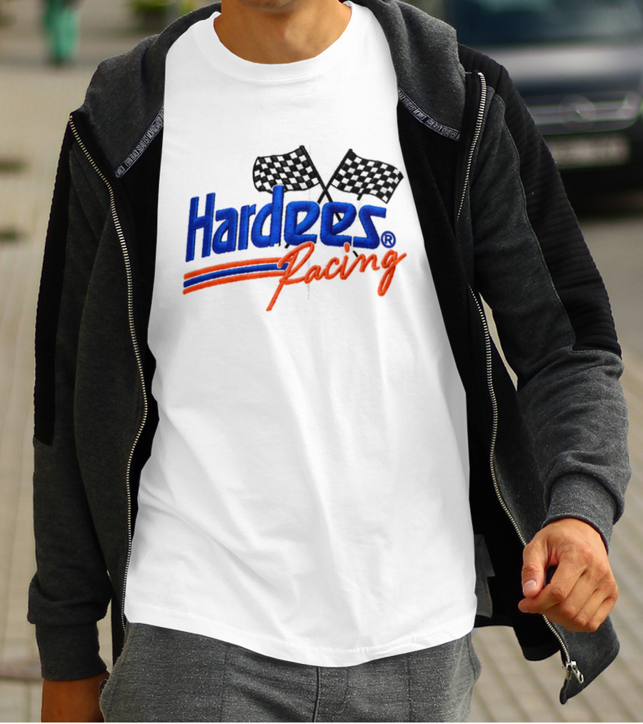 Bubba Wallace Hardee's Racing Hat Checkered Flags T-Shirt