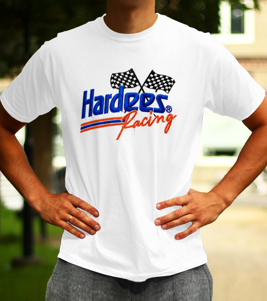 Bubba Wallace Hardee's Racing Hat Checkered Flags T-Shirt