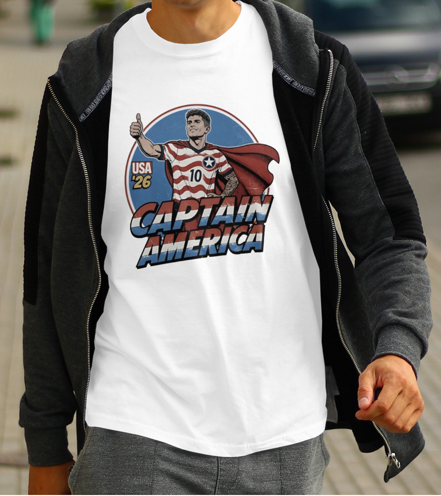 USA '26 Christian Pulisic Captain America Thumbs Up T-Shirt