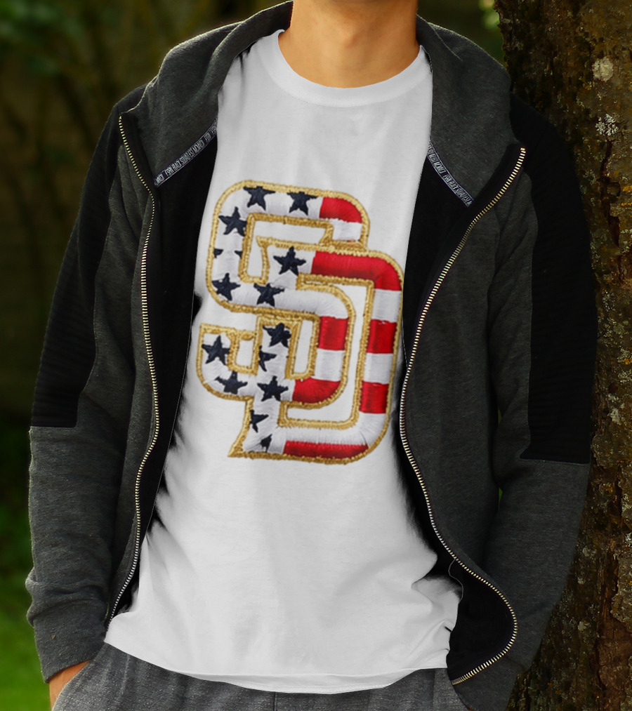 San Diego Padres America 250 Stars And Stripes SD Baseball Cap T-Shirt