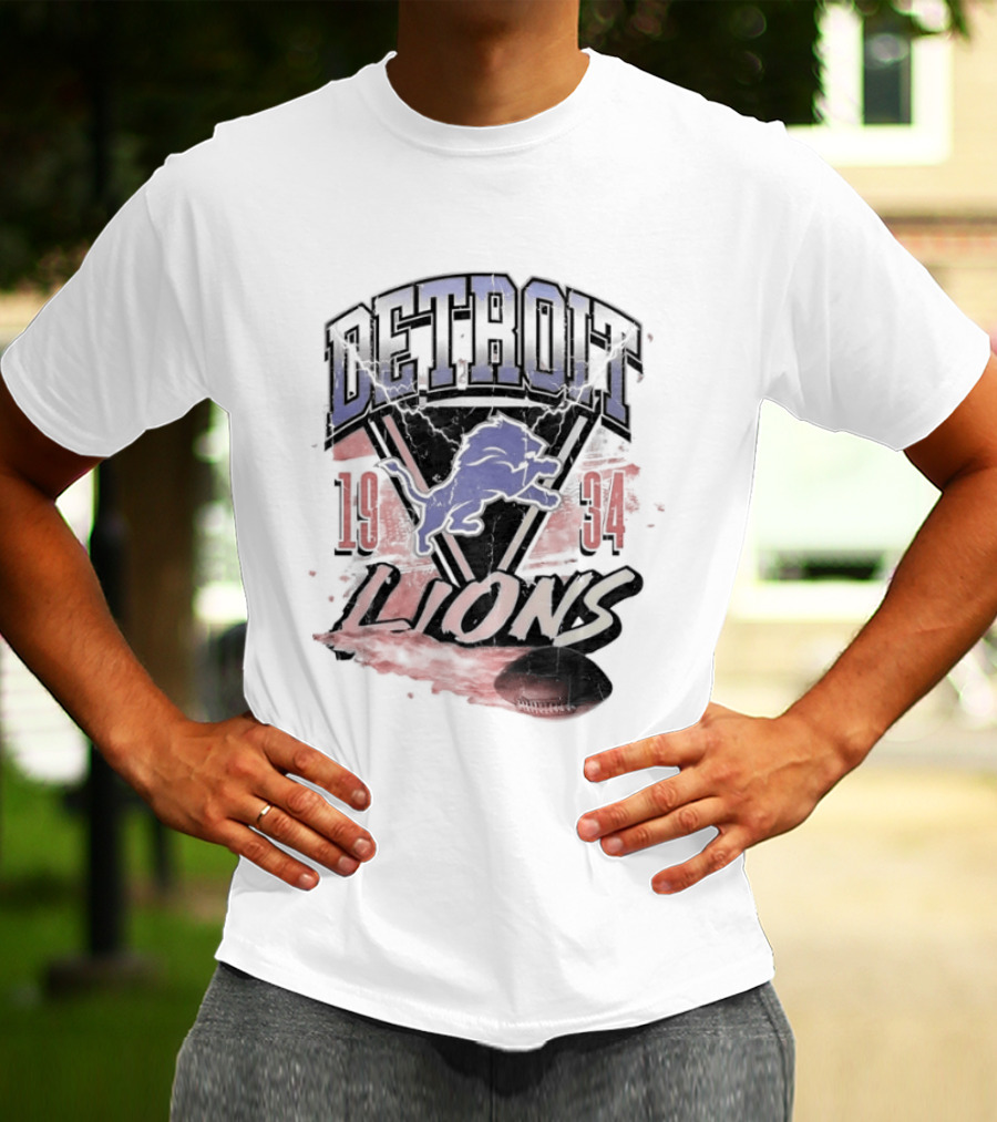 Detroit Lions 19 34 Vintage Style Iconic Team T-Shirt