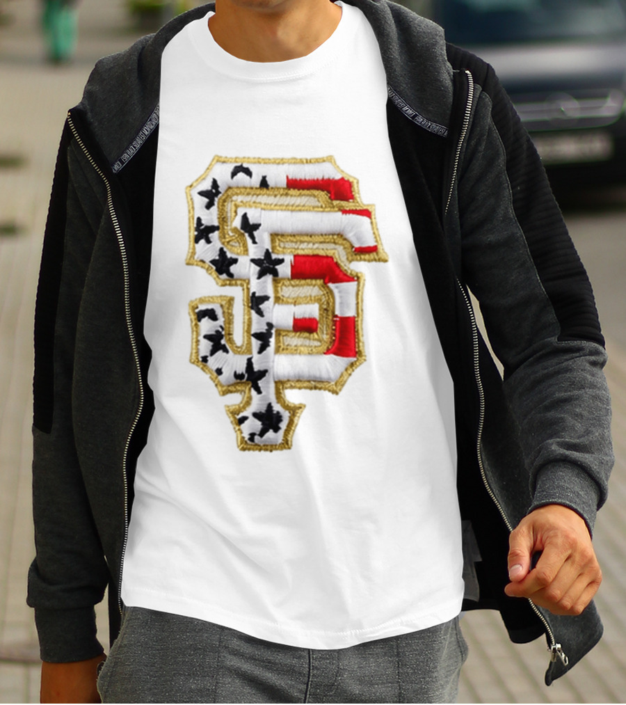 SF Giants Stars And Stripes USA 250 Hat T-Shirt