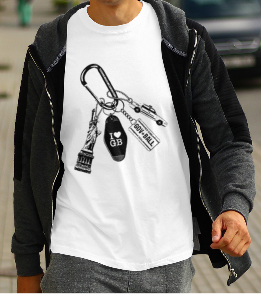 Governors Ball Music Festival 2023 Keychain Lineup Essentials T-Shirt