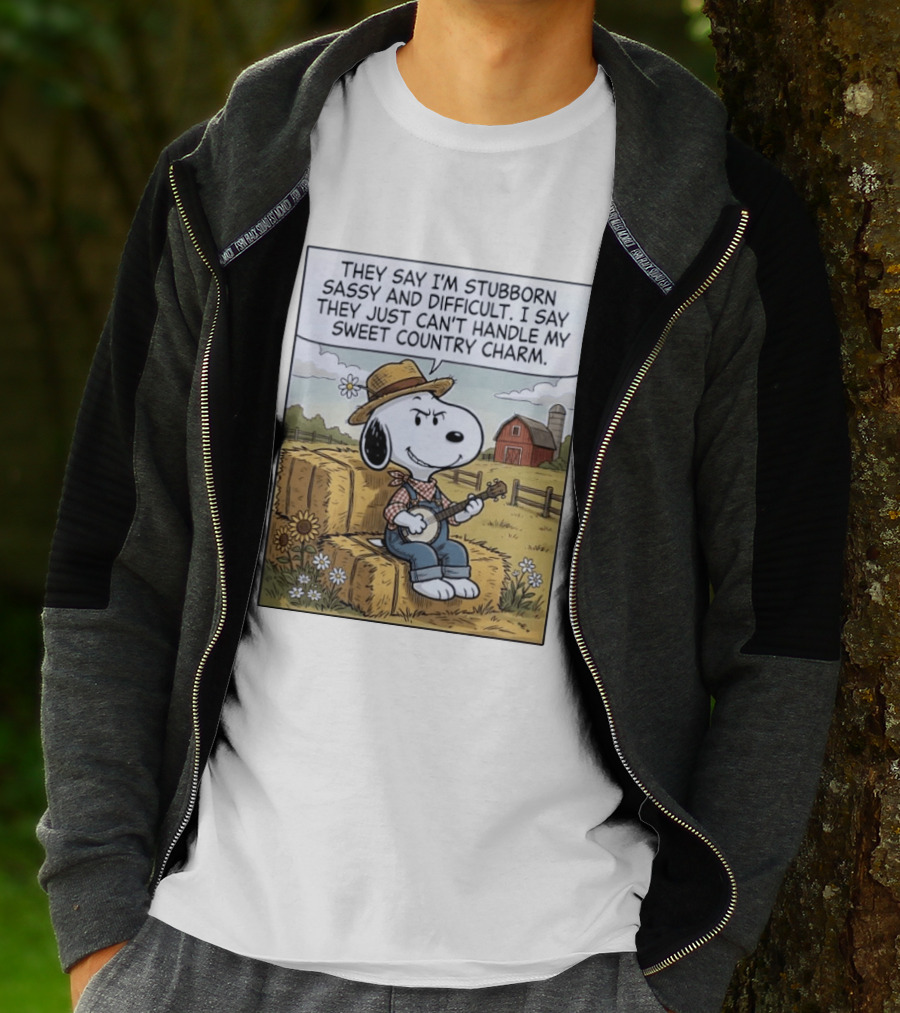 Snoopy Peanuts I'm Stubborn Sassy And Difficult Can't Handle Sweet Country Charm T-Shirt