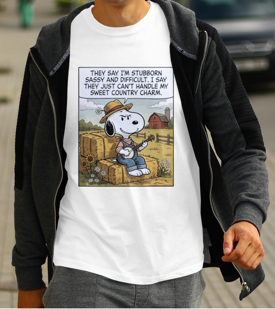 Snoopy Peanuts I'm Stubborn Sassy And Difficult Can't Handle Sweet Country Charm T-Shirt