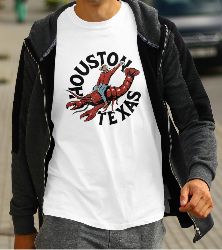 Houston Texas Crawfish Cowboy Riding Effigy T-Shirt