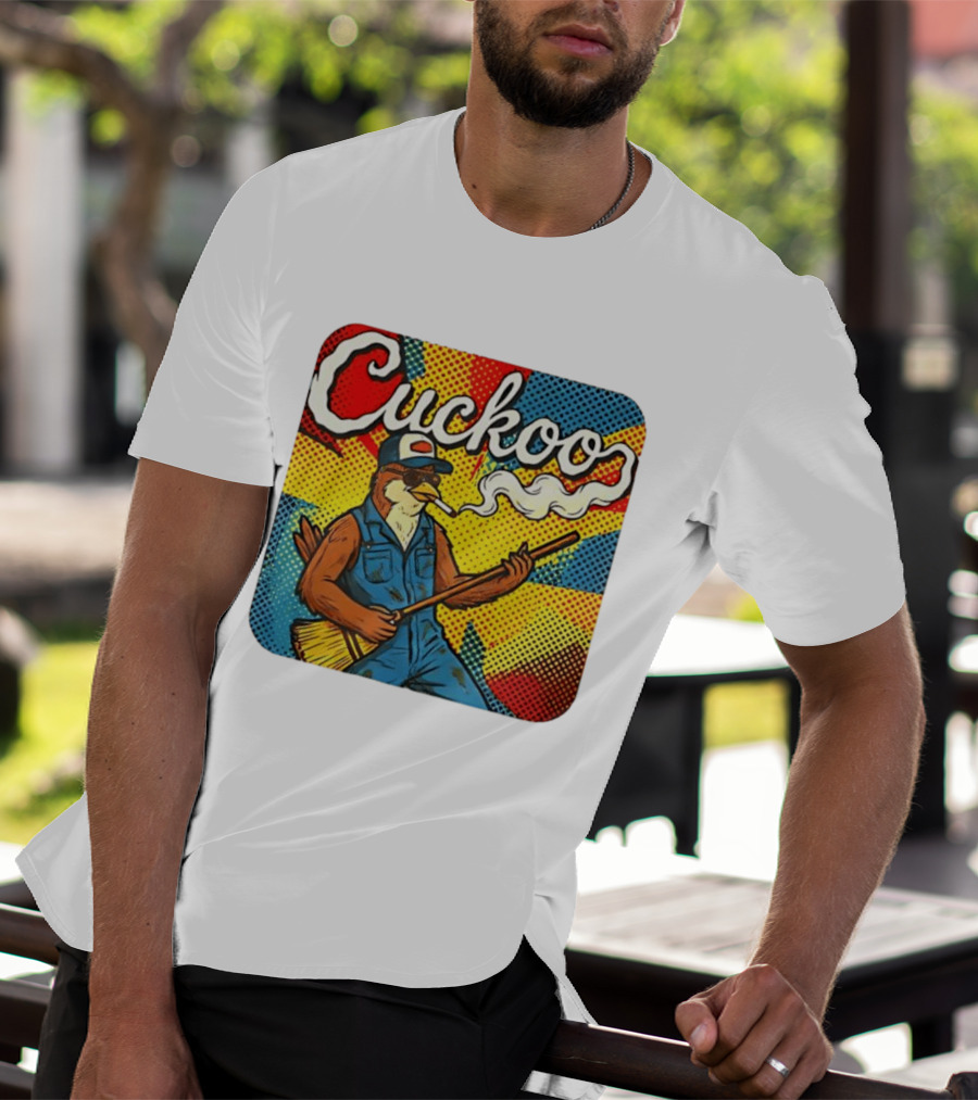 Cuckoo Smoking Bird In Sunglasses Retro Pop T-Shirt