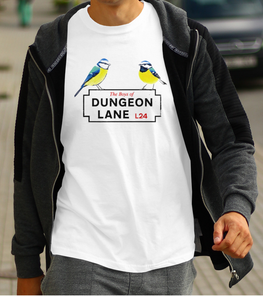 The Boys Of Dungeon Lane L24 Two Blue And Yellow Birds T-Shirt
