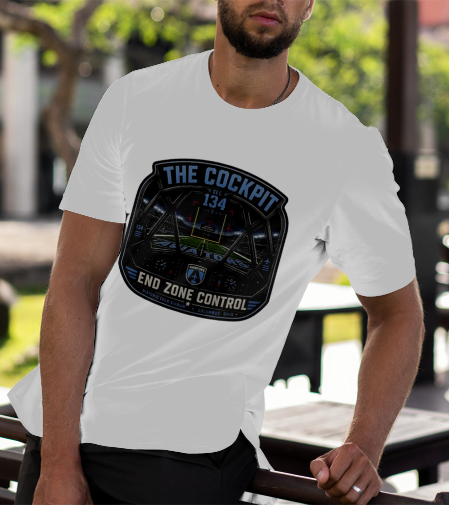 The Cockpit Sec 134 Aviators End Zone Control Historic Crew Stadium Columbus Ohio T-Shirt