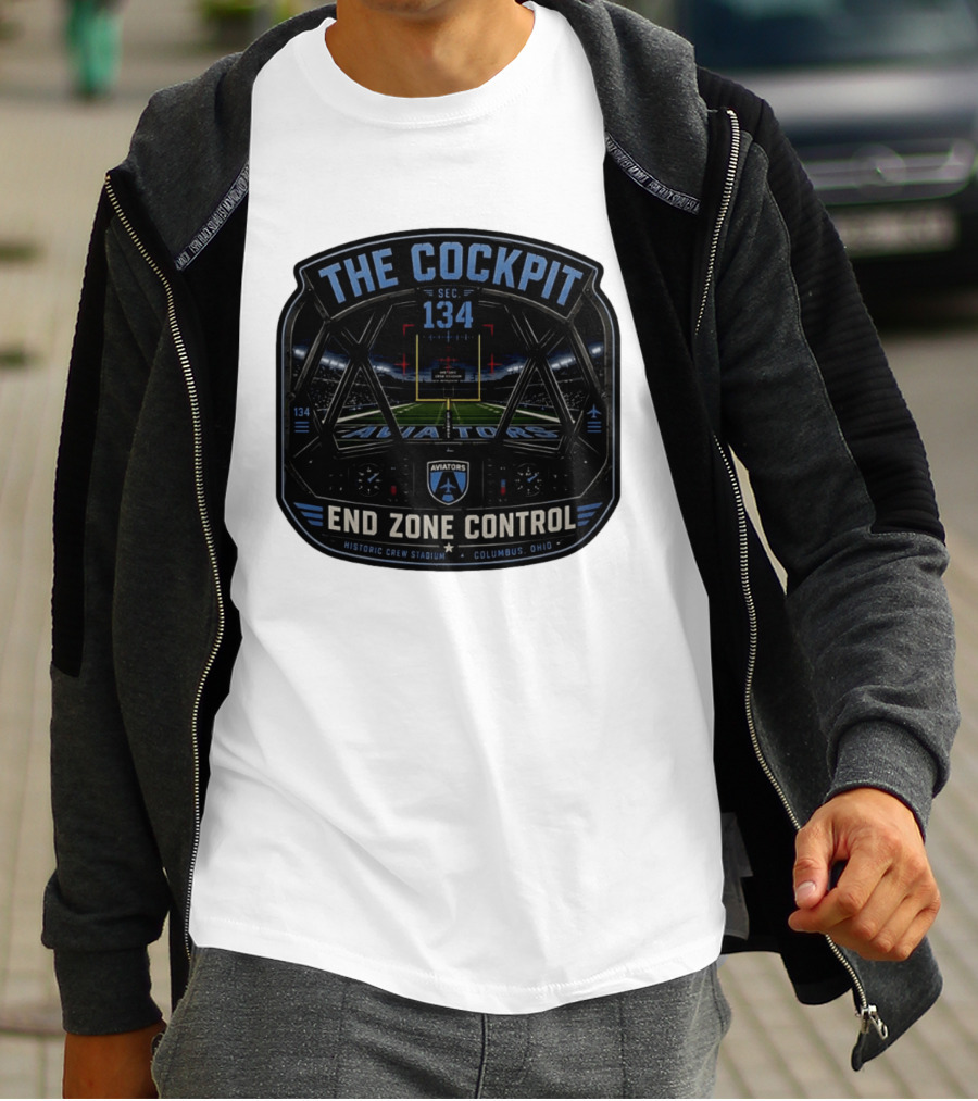 The Cockpit Sec 134 Aviators End Zone Control Historic Crew Stadium Columbus Ohio T-Shirt
