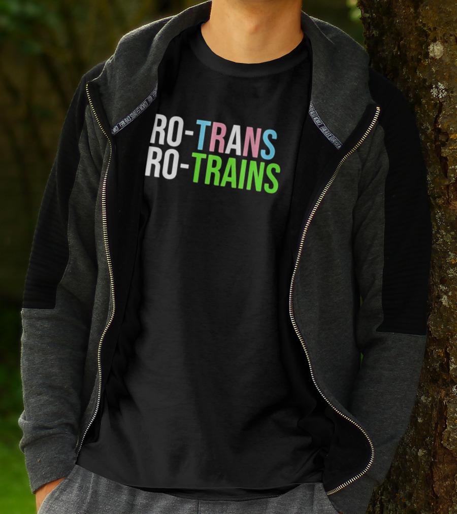 PRO TRANS PRO TRAINS Transgender Ally Public Transport Message T-Shirt