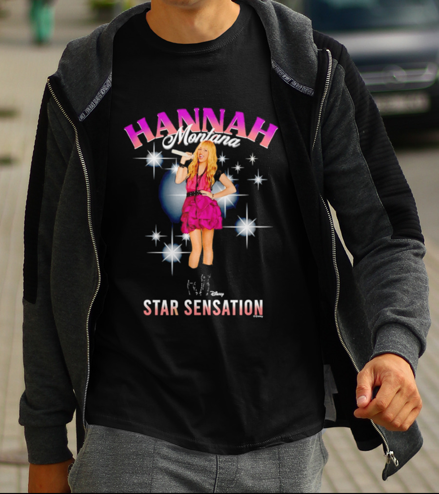 Hannah Montana Star Sensation Pink Glam Microphone Pop T-Shirt