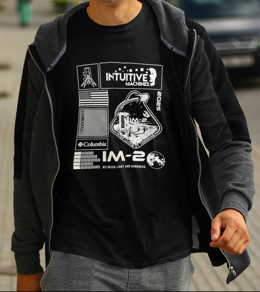 Intuitive Machines IM 2 Mission Lunar Lander Space Exploration 2025 Lunar Light And Darkness T-Shirt