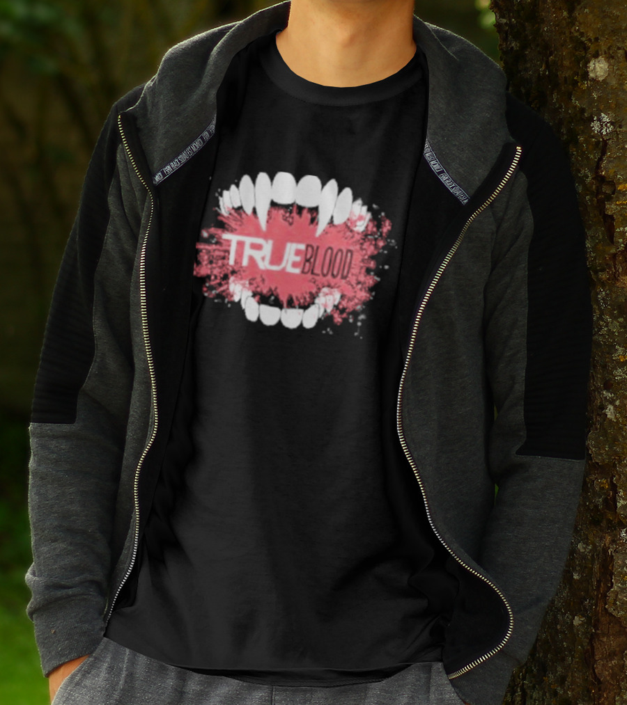 True Blood Vampire Fangs Bite Splatter T-Shirt