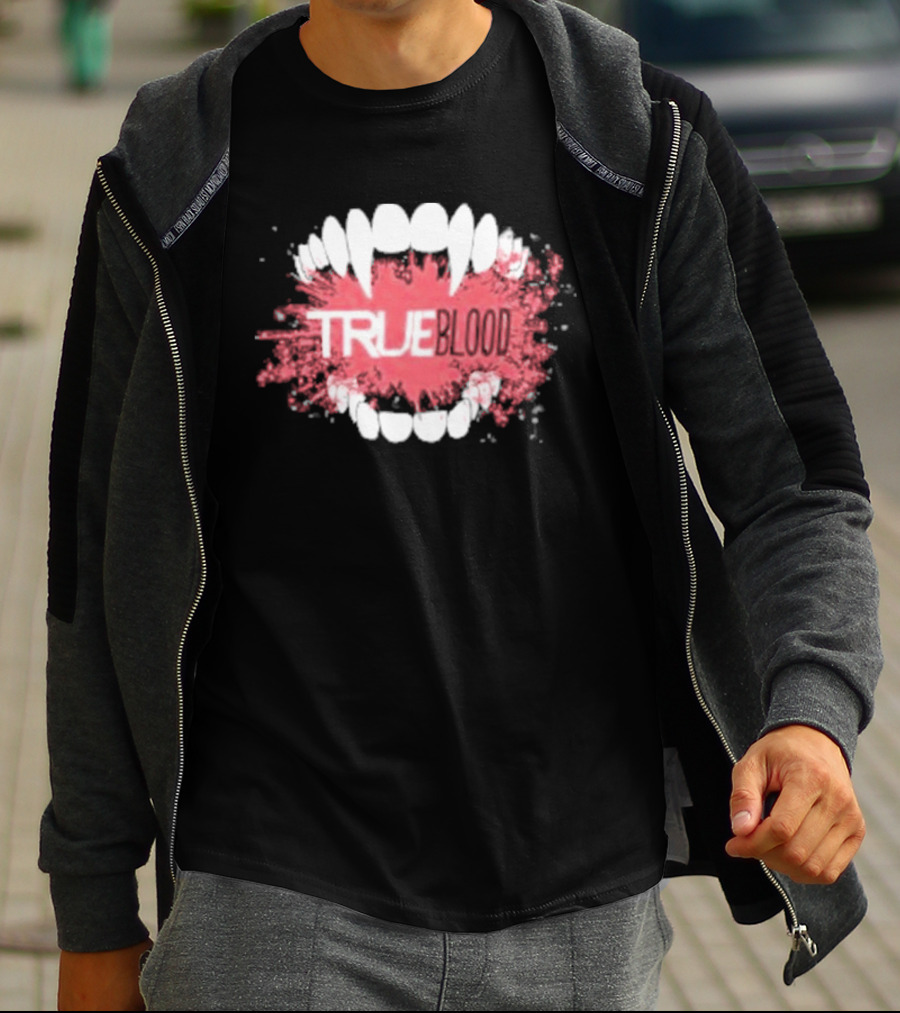True Blood Vampire Fangs Bite Splatter T-Shirt