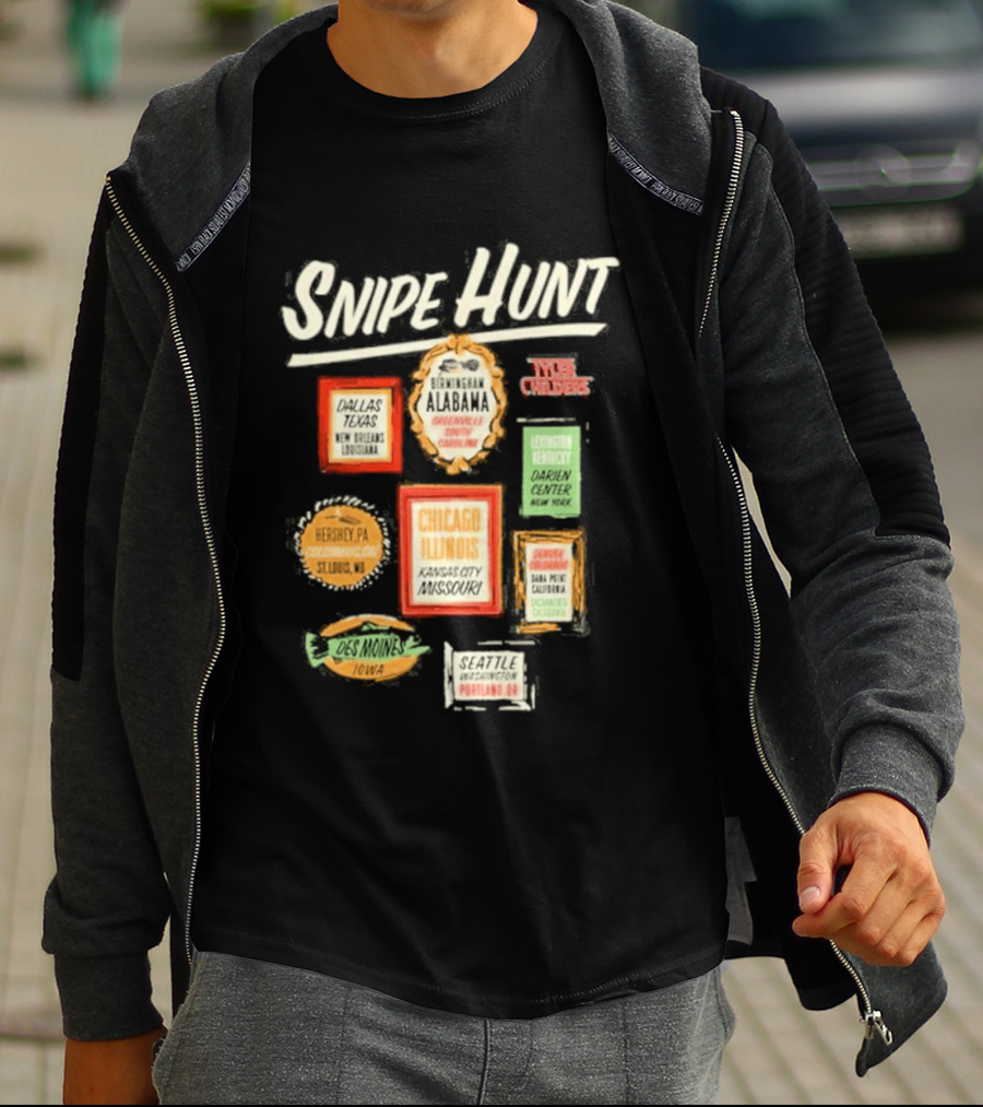 Snipe Hunt Tyler Childers Frames 2026 Tour Chicago Illinois Cincinnati Ohio Portland Maine T-Shirt