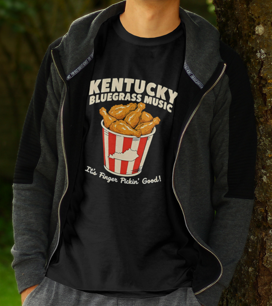 Kentucky Bluegrass Music It's Finger Pickin' Good Fried Chicken Bucket T-Shirt