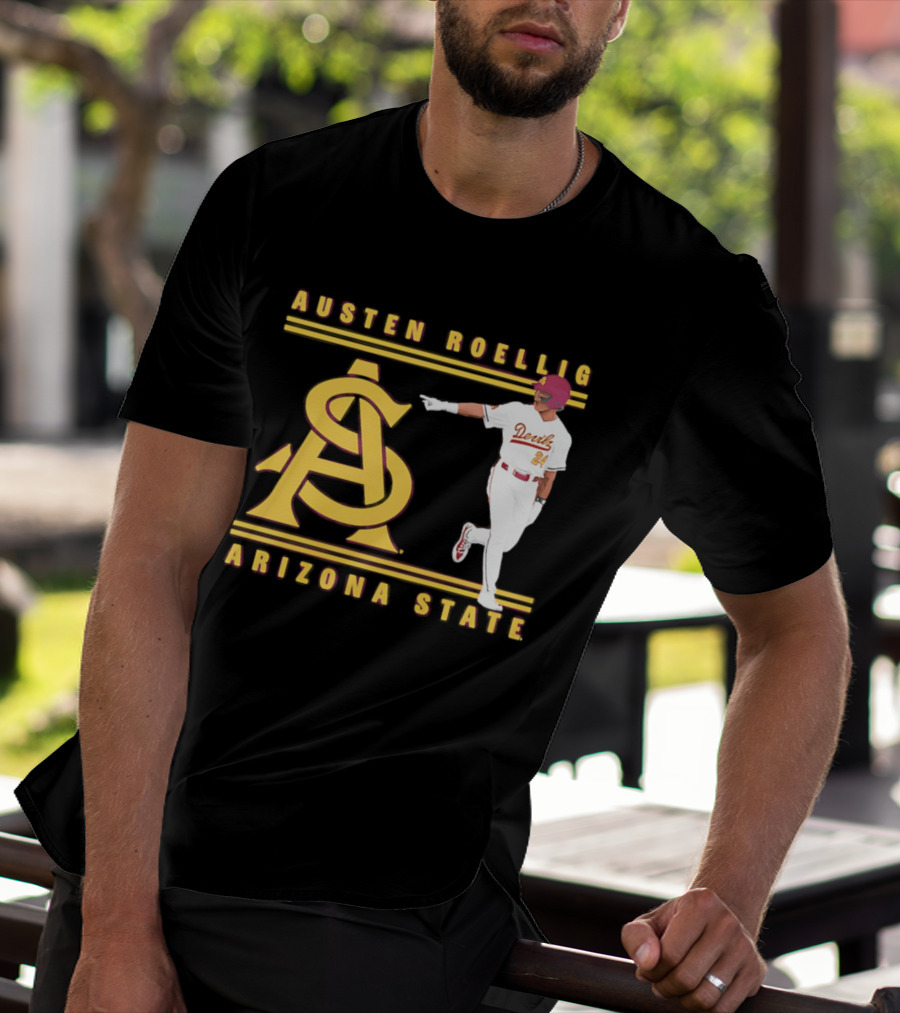 Austen Roellig Arizona State Devils Baseball NCAA Illustrated ASU T-Shirt
