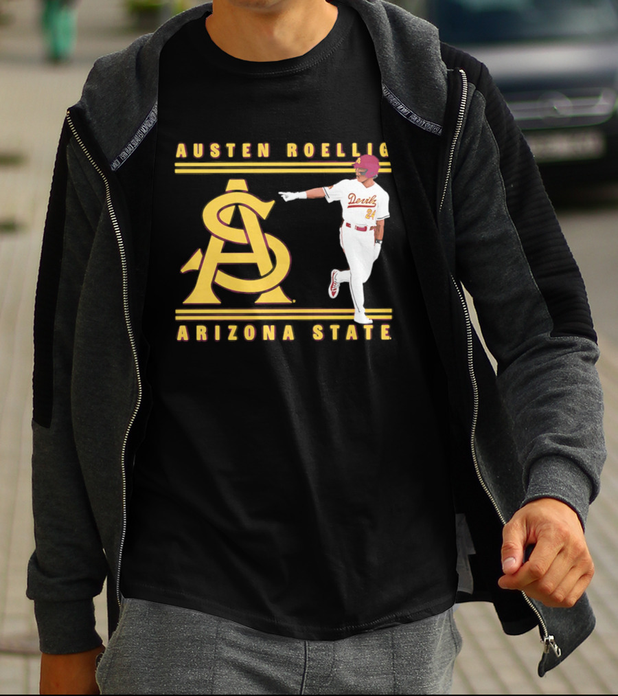 Austen Roellig Arizona State Devils Baseball NCAA Illustrated ASU T-Shirt