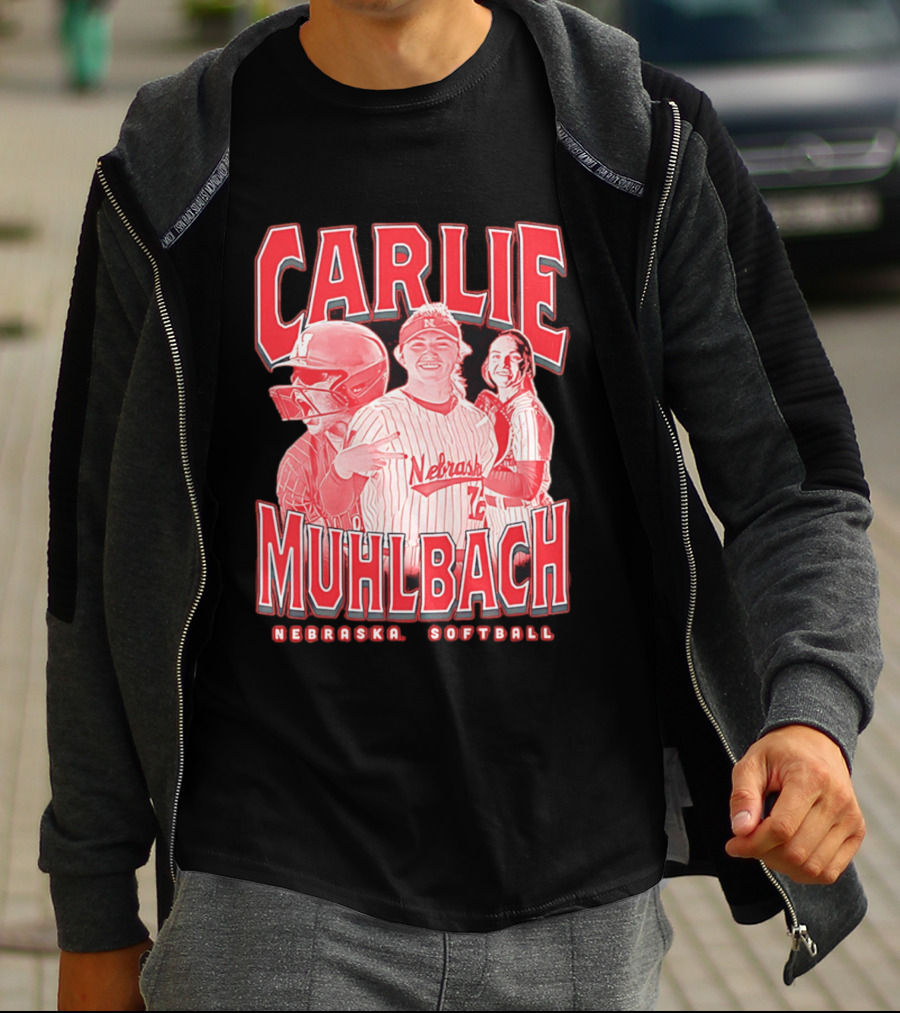 Carlie Muhlbach Nebraska Softball Vintage 90s T-Shirt