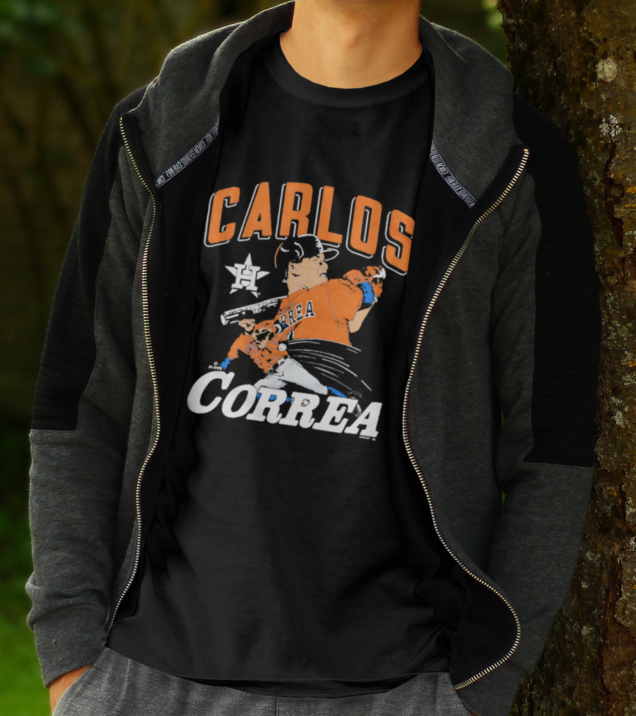 Carlos Correa Astros Caricature Tri Blend T-Shirt