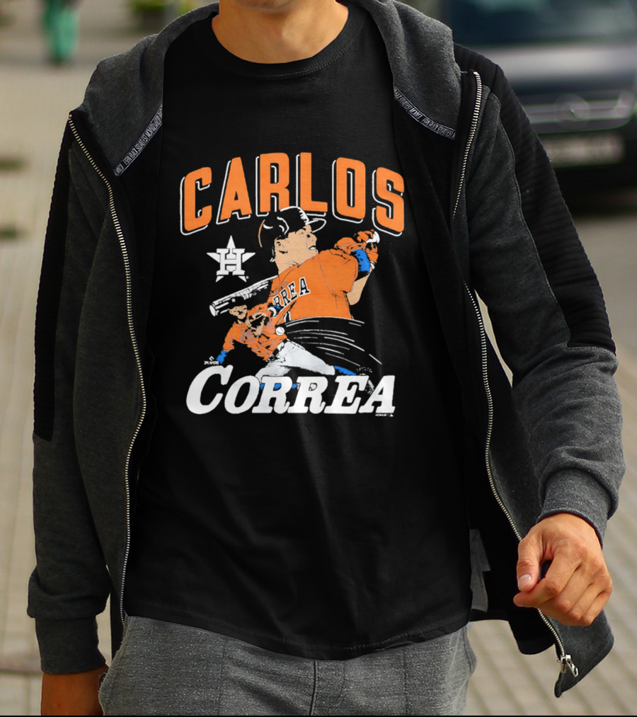 Carlos Correa Astros Caricature Tri Blend T-Shirt