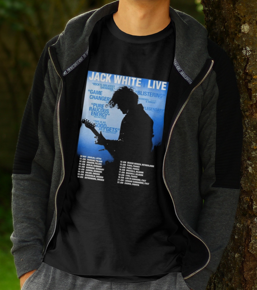 Jack White Live Europe 2026 Tour Dates Schedule Legendary Rock Concert Experience T-Shirt