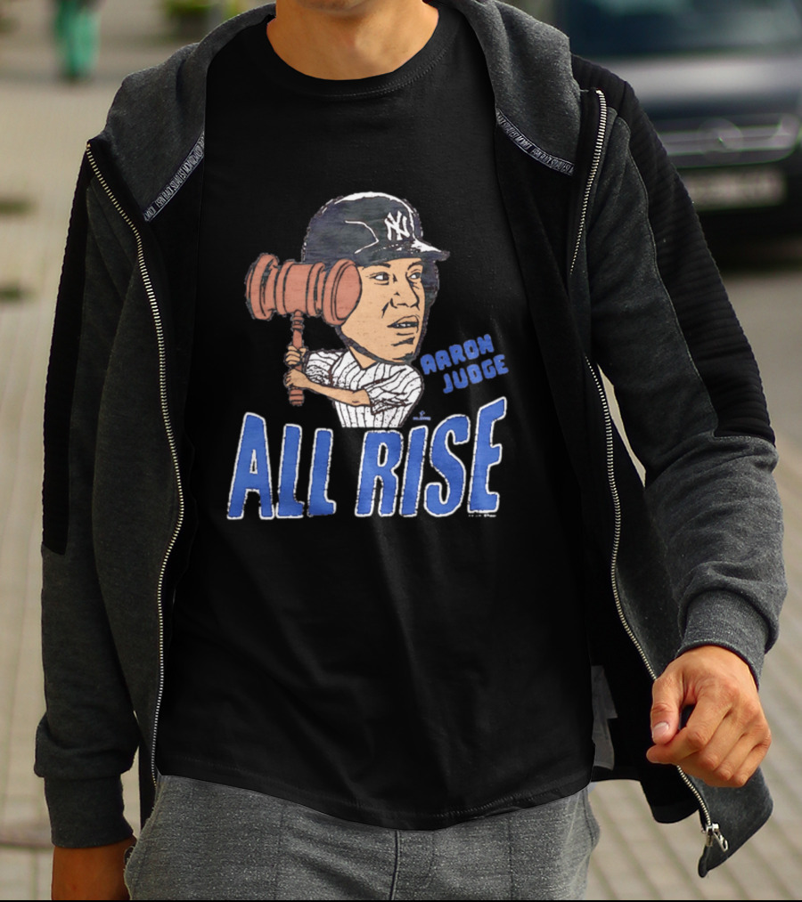 New York Yankees Aaron Judge All Rise Caricature Tri Blend T-Shirt