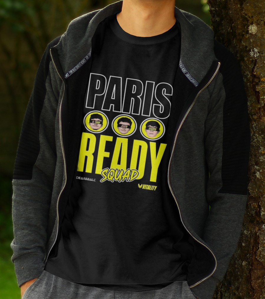 Paris Ready Squad Dearbball Vitality Text Faces T-Shirt