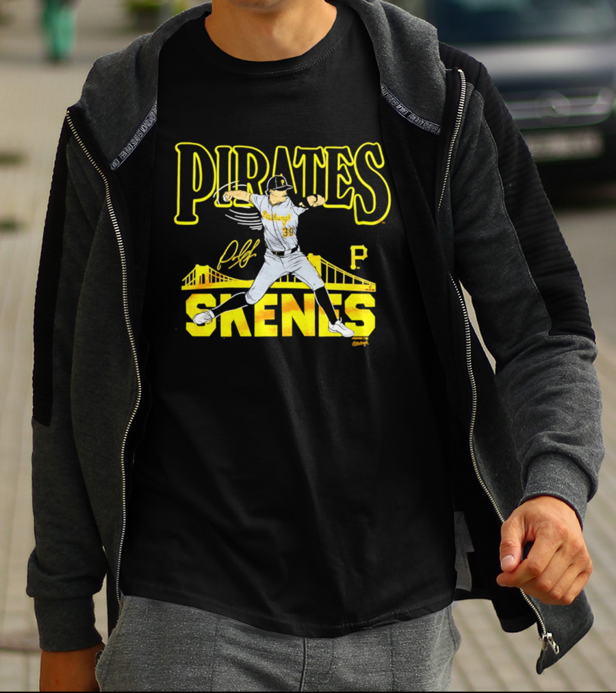Pittsburgh Pirates Paul Skenes Signature Bridge T-Shirt