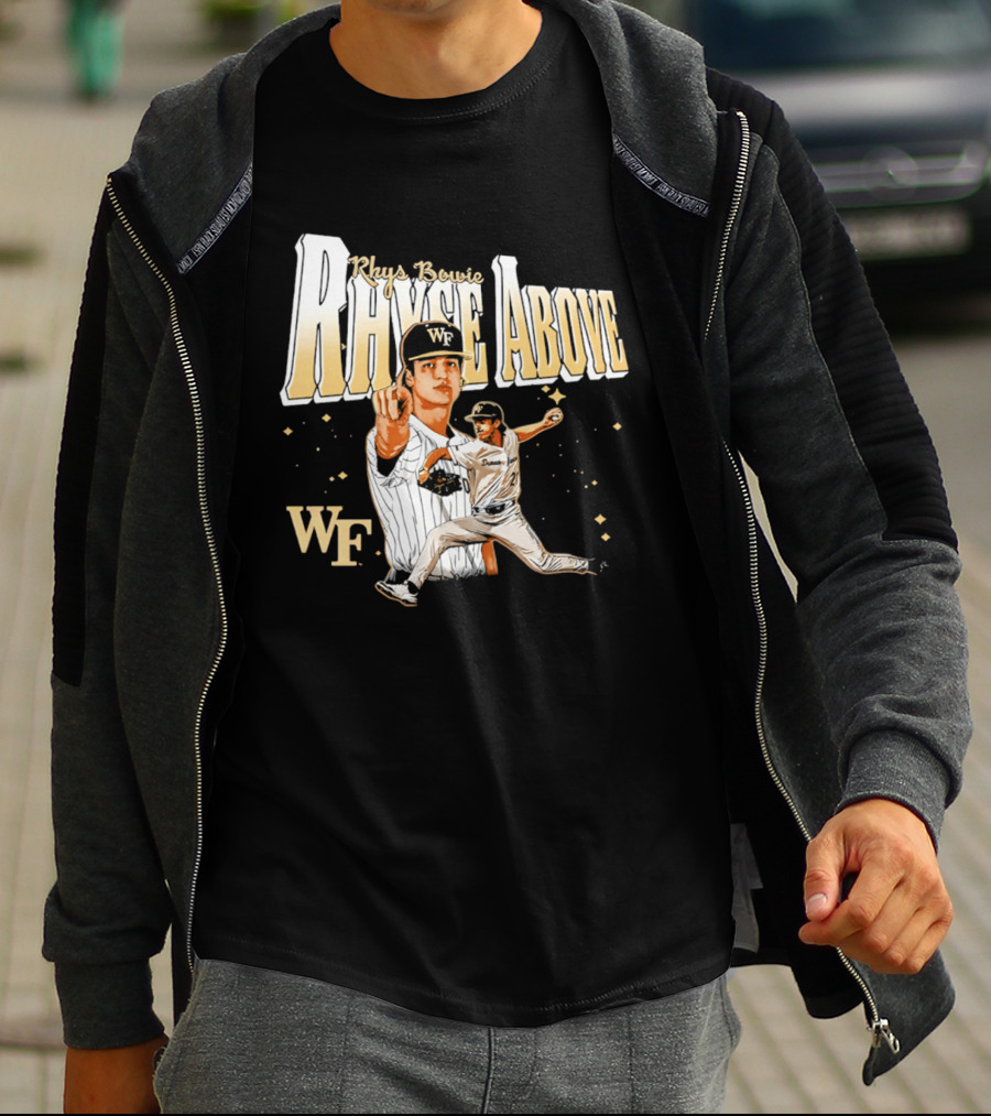 Rhys Bowie Wake Forest WF Baseball Rhys Above T-Shirt
