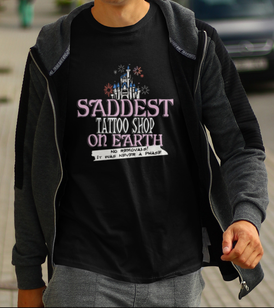 Saddest Tattoo Shop On Earth Castle Fireworks Nostalgia T-Shirt