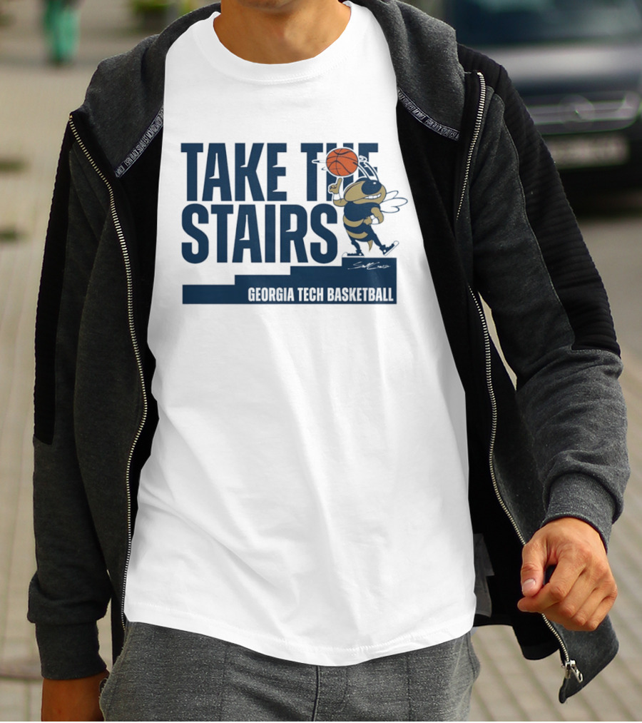 Georgia Tech Basketball Take The Stairs Buzz Basketball T-Shirt